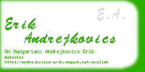 erik andrejkovics business card